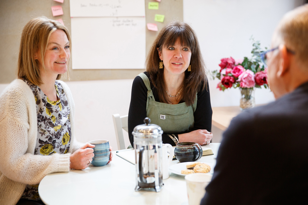 Holly meets clients as an Online Business Management Team 